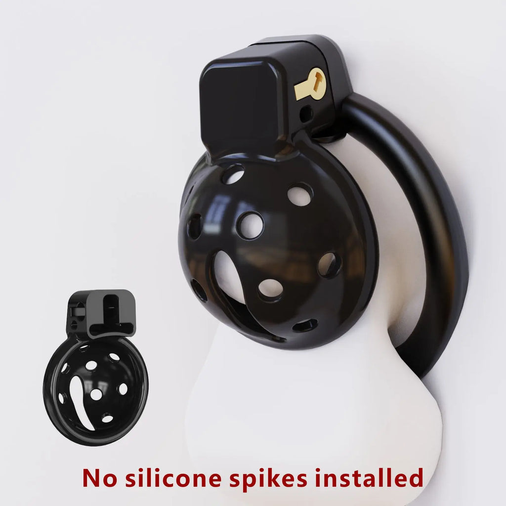 Silicone Chastity Cage with Spiked Rings