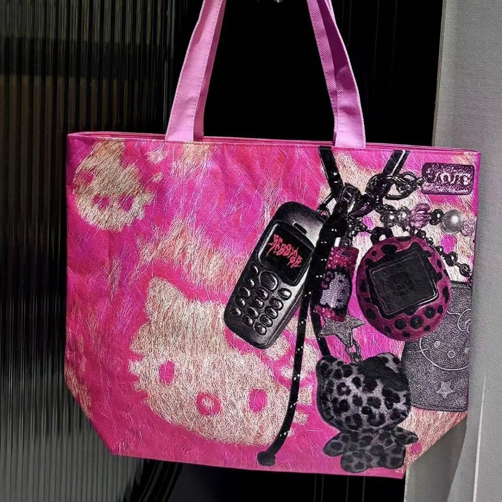 Y2K Kitty Double-Sided Tote Bag