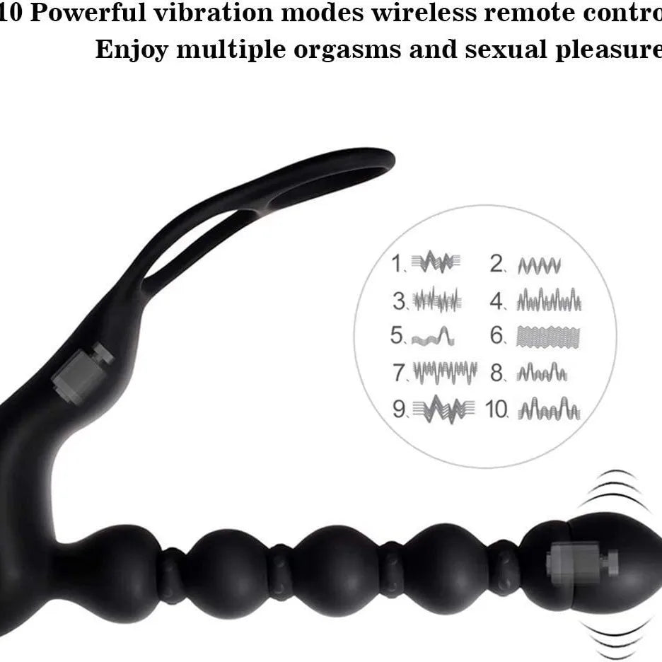 Remote-Control Vibrating Anal Plug & Cock Ring