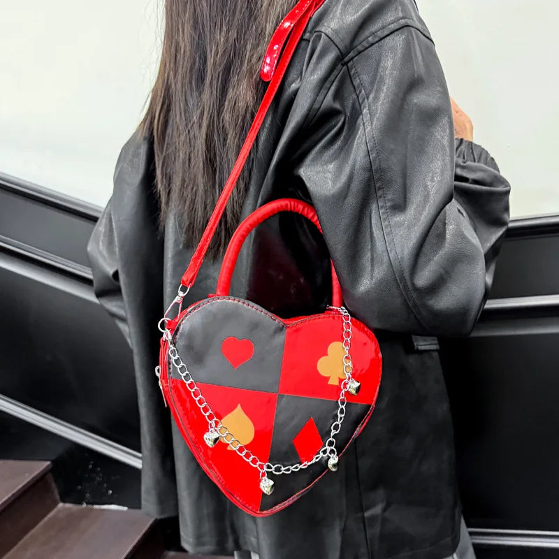 Heart-Shaped Chain Shoulder Bag