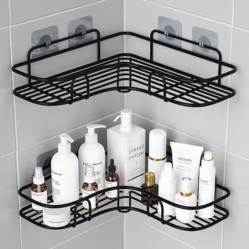 Punch-Free Iron Corner Shower Storage Basket