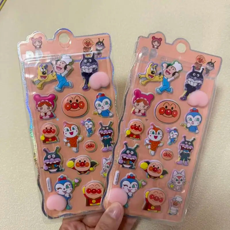 Anpanman Cartoon Anime Peripheral Stickers Diy Toy Pinch Music Creative Decompression Stickers Birthday Gifts for Boys and Girls
