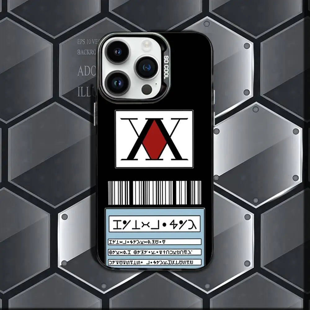 H-Hxh Hunter X H-Hunter License Phone Case IMD Phone Case For IPhone 17,16,15,14,13,12,11 Pro Max Plus Color Silver Cover BLACK