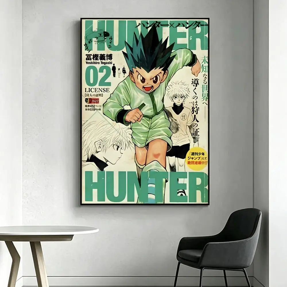 Anime H-Hunter x H-Hunter Poster HD art, waterproof, sticky wall, home decoration (living room, bedroom, bar), aesthetic