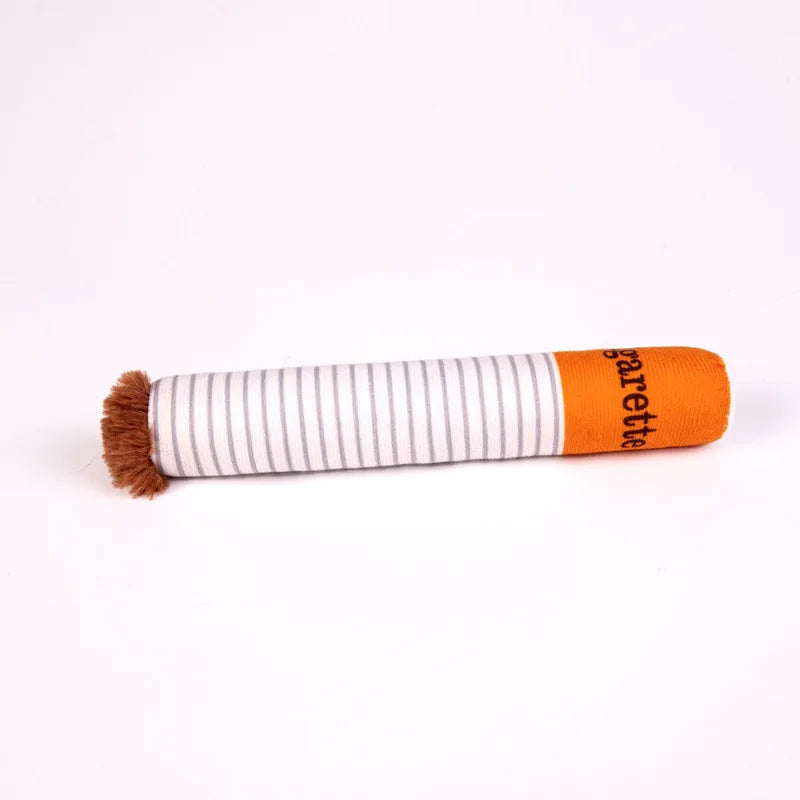 Cigarette-Shaped Giggling Plush Dog Toy