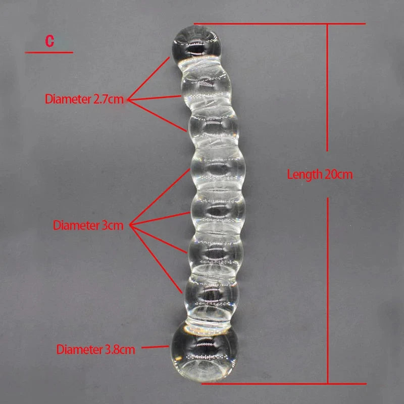 Crystal Glass Double-Ended Anal Bead Plug