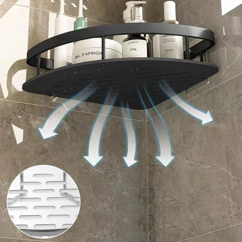 No-Drill Wall-Mounted Corner Shower Organizer