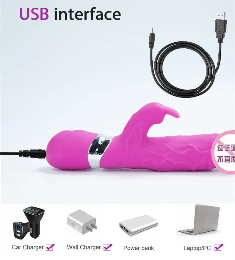 Rechargeable Rabbit Vibrator with Dual Stimulation