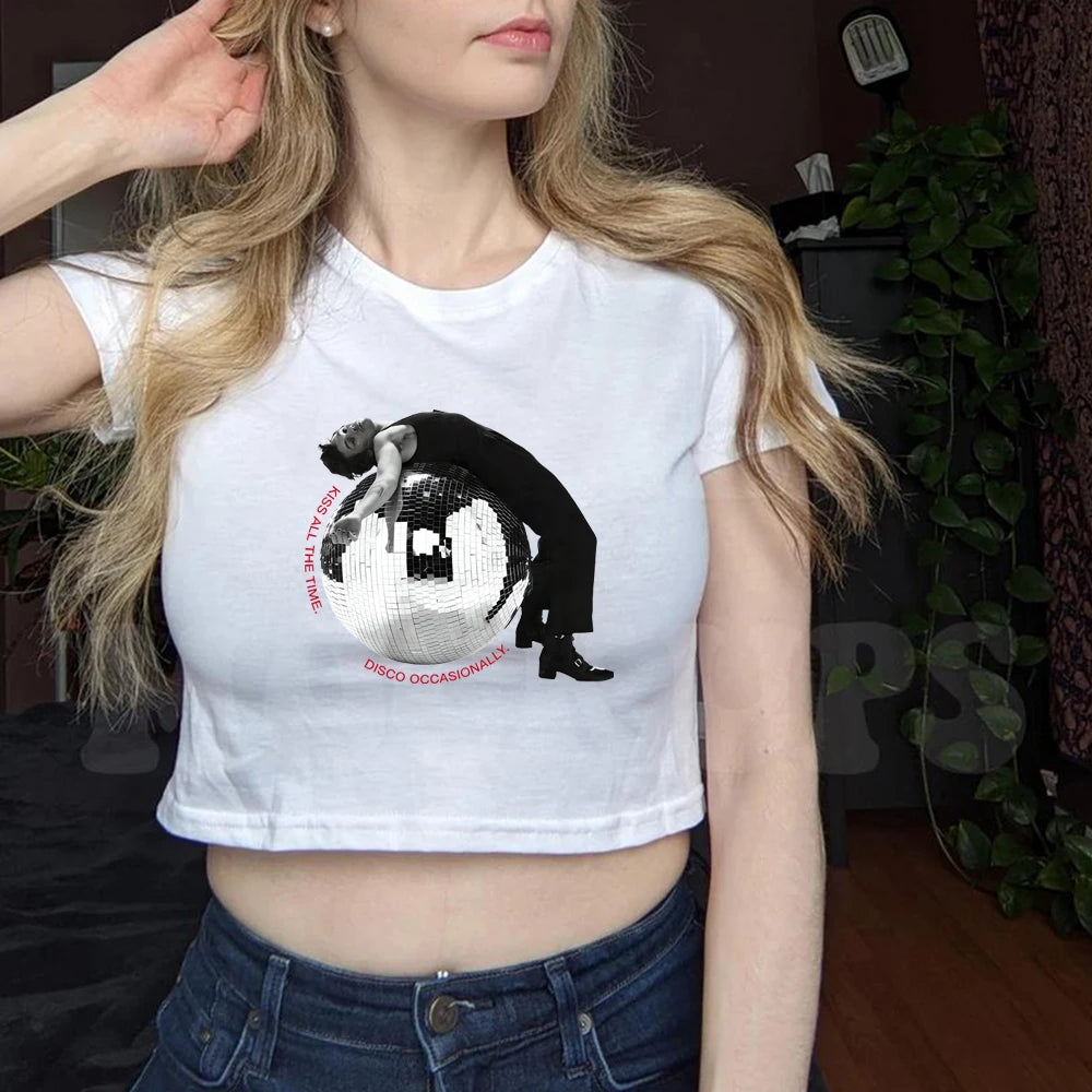 “Kiss All The Time Disco Occasionally” Crop Baby Tee