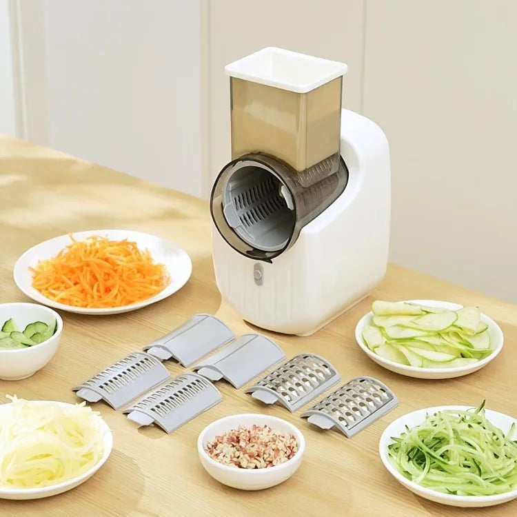 Time-Saving Kitchen Gadget for Healthy Meals，Professional Electric Mandoline Slicer, Fast Vegetable Shredder & Dicer,