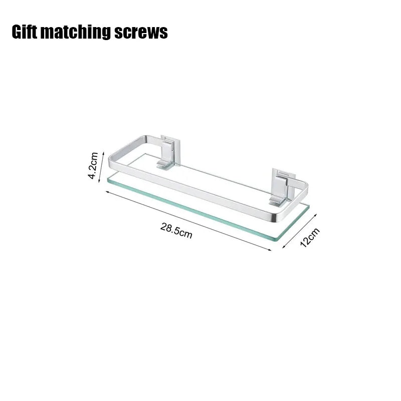 Wall-Mounted Glass Bathroom Shelf