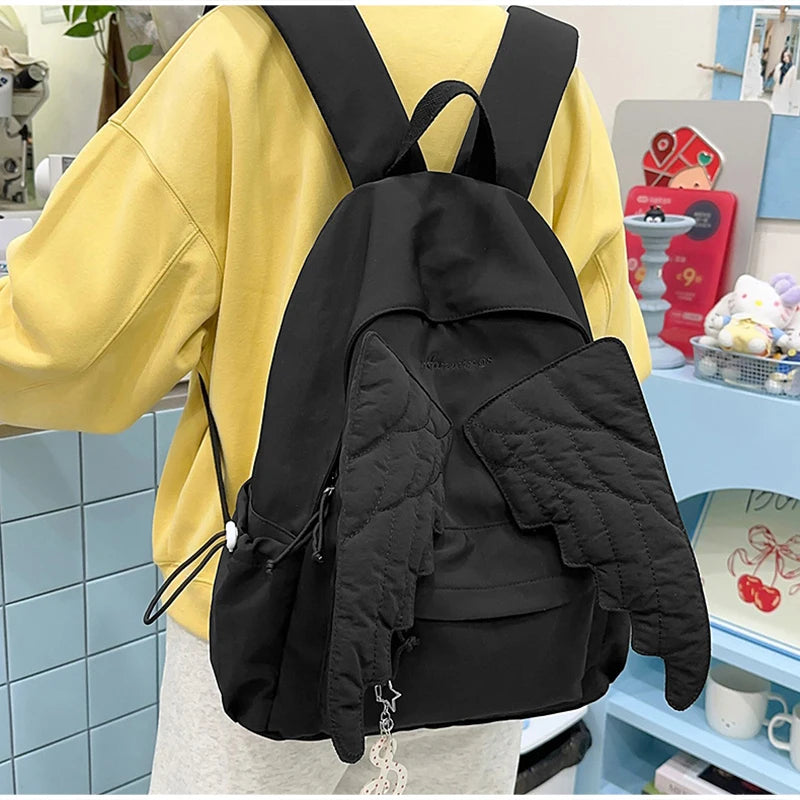 Y2K Angel Wing Canvas Backpack
