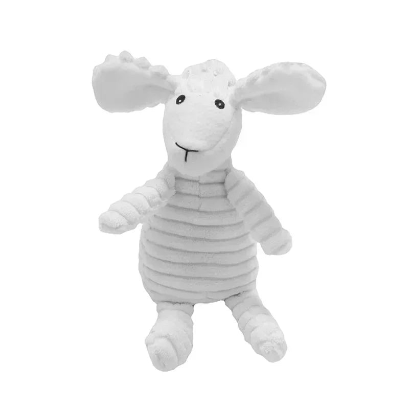 Corduroy Animal Squeaky Dog Toy