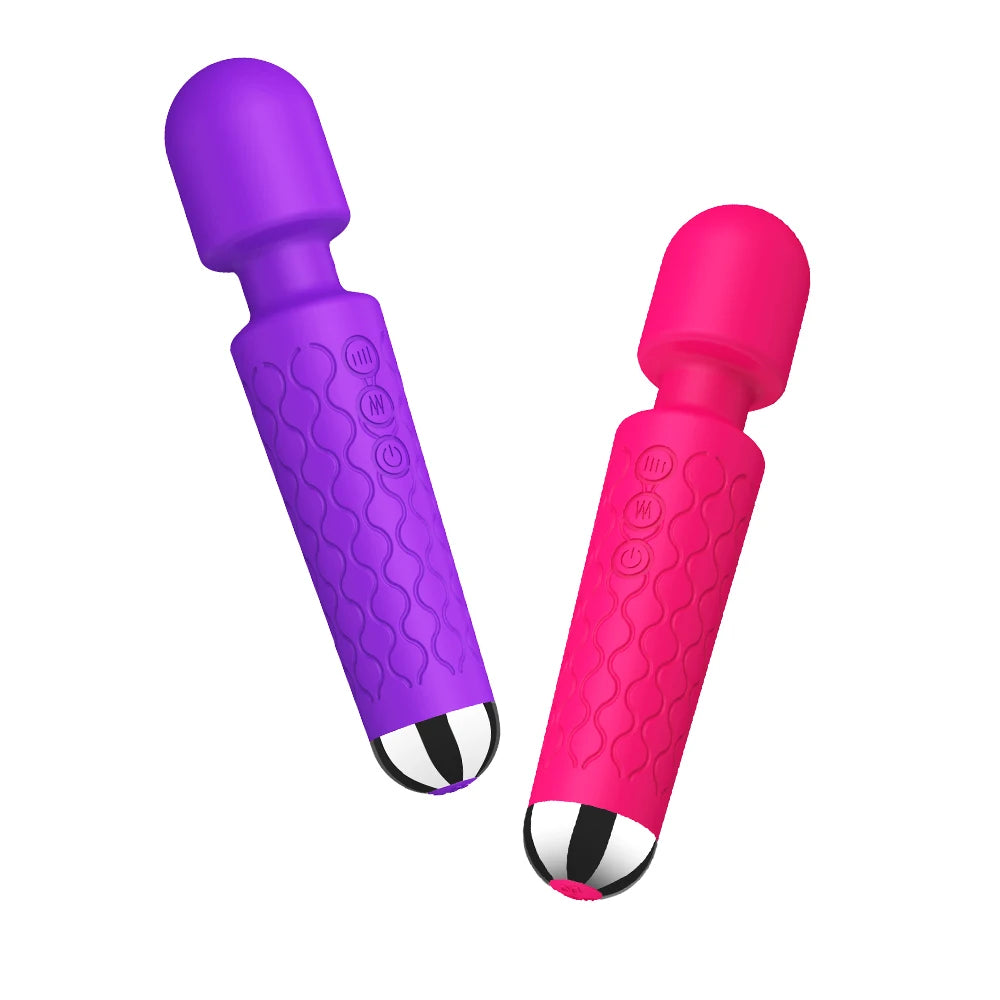 Waterproof Rechargeable Wand Vibrator – 20 Modes/8 Speeds