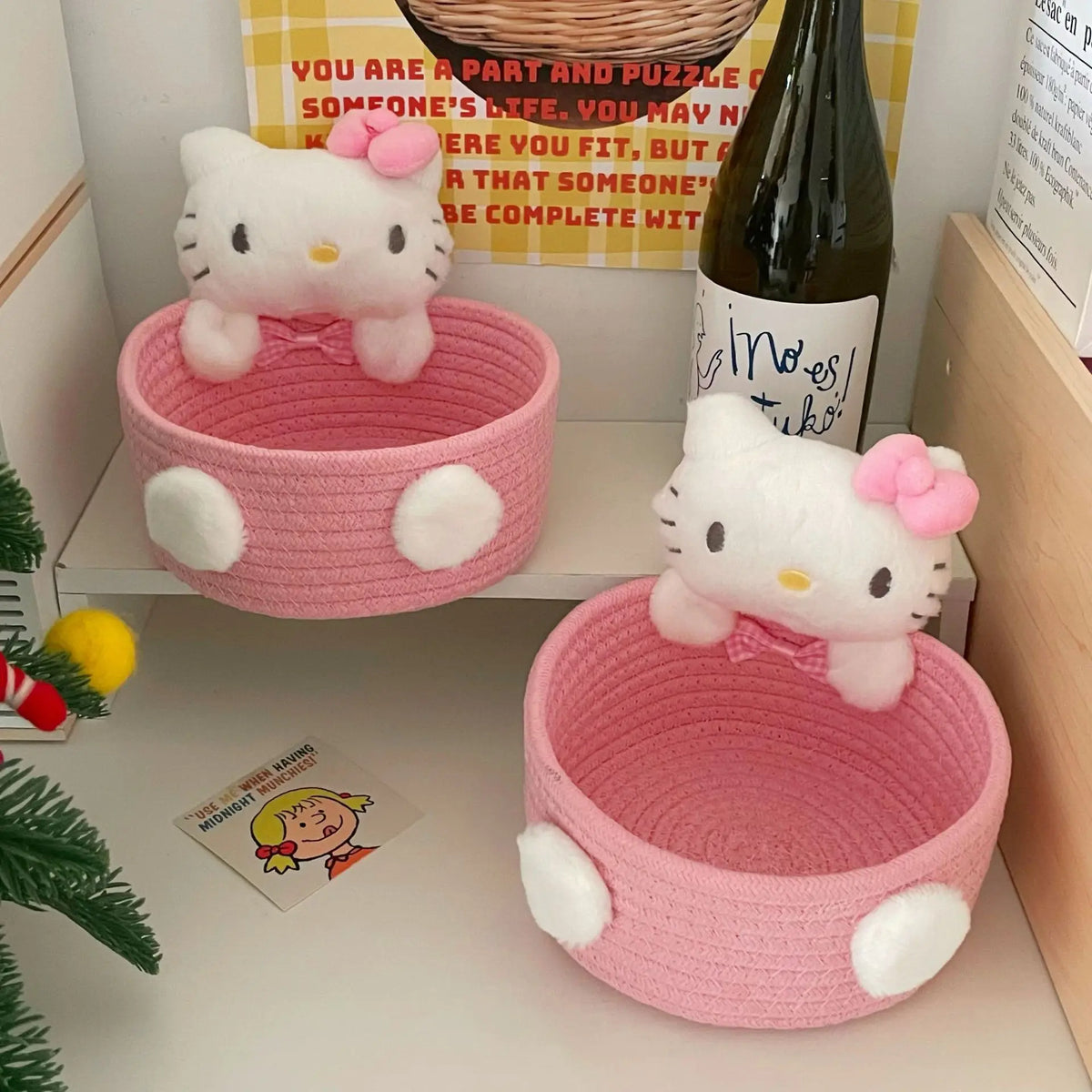 Cute Cat-Shaped Desktop Storage Basket