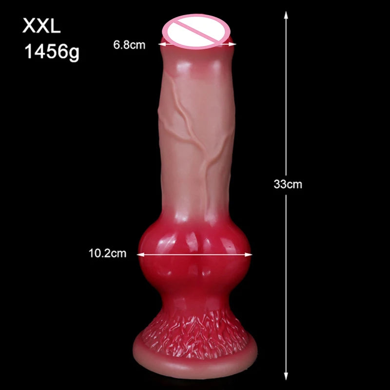 S-XXL Silicone Animal Dog Dildo Realistic Big Penis Vaginal Anal Plug Thrust Adult Sex Toys For Women Men Masturbators Fake Dick