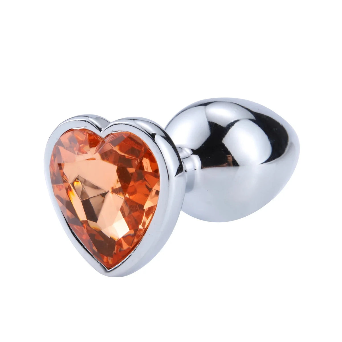 Heart-Base Crystal Metal Anal Plug