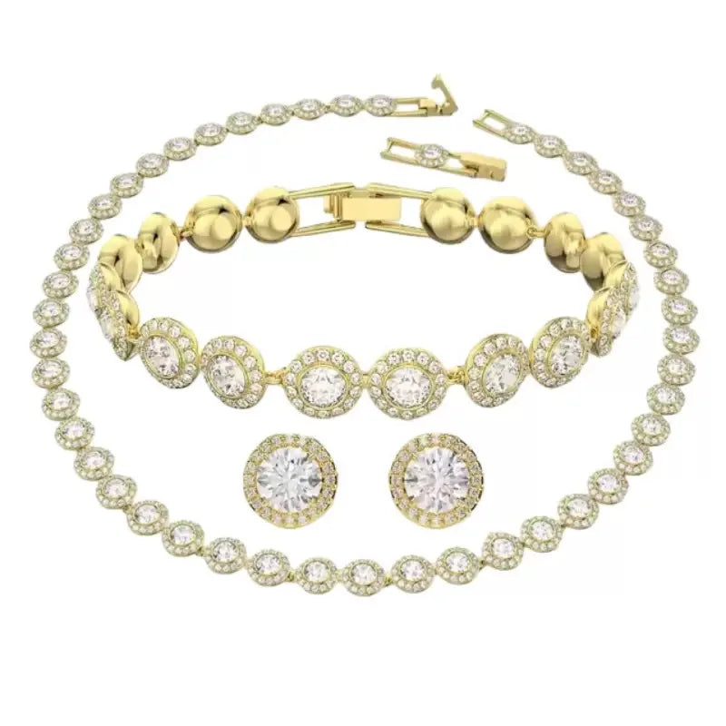 2026 Original Jewelry Round Necklace Earring Bracelet  Fashion  Chain Women Jewelry Sets Party Accessories
