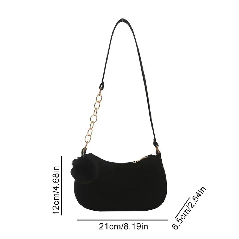 Felt Crescent Mini Shoulder Bag