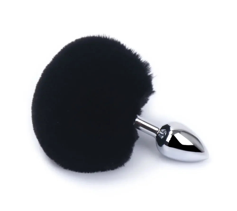 Stainless Steel Rabbit Tail Anal Plug