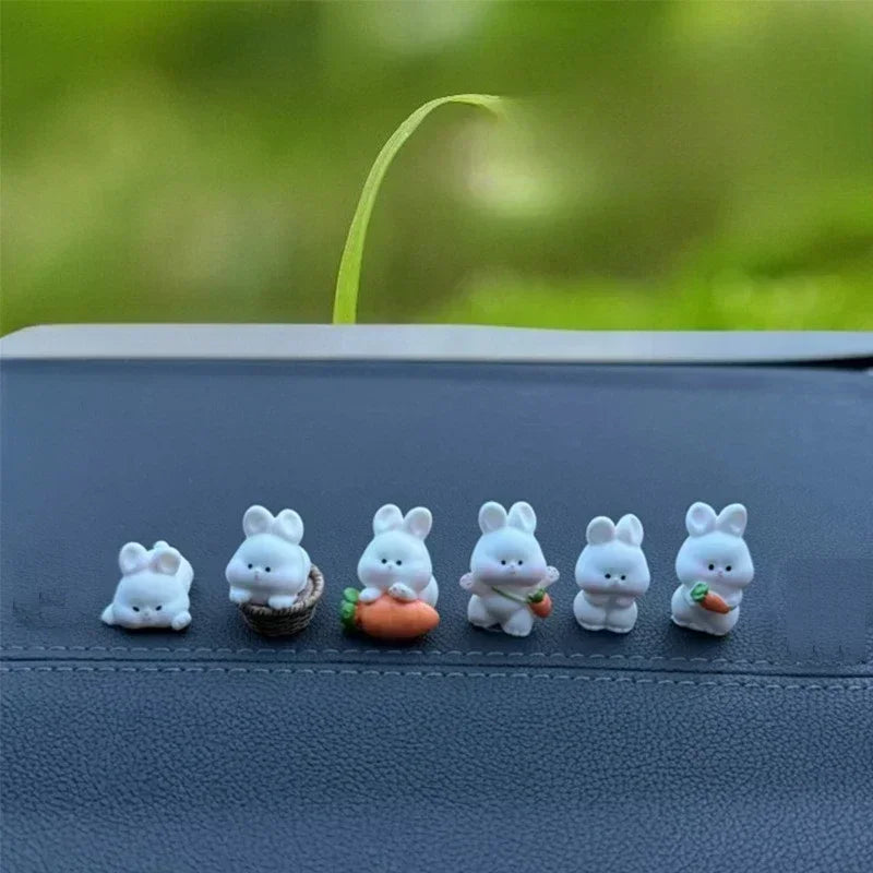 New Car Interior Accessories Cartoon Cute Bunny Car Ornaments Car Center Console Car Decoration Supplies
