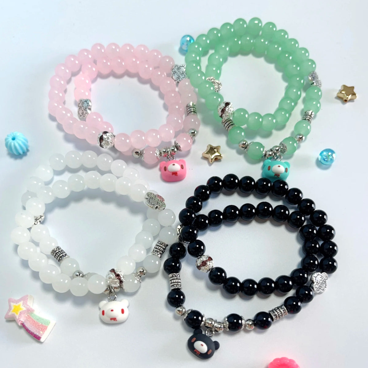 Kawaii Bear Beaded Friendship Bracelet