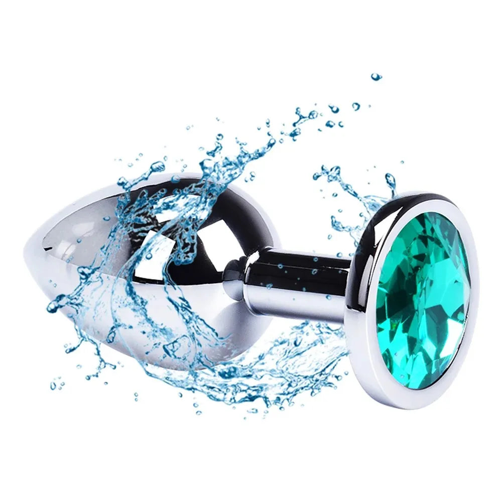 Crystal-Tip Stainless Steel Anal Plug