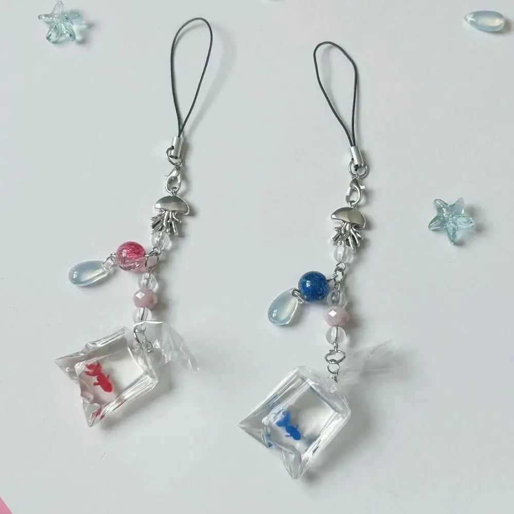Y2K Fish Beaded Phone Charm