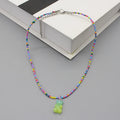 Women's Colorful Seed-Bead Gummy Choker Necklace