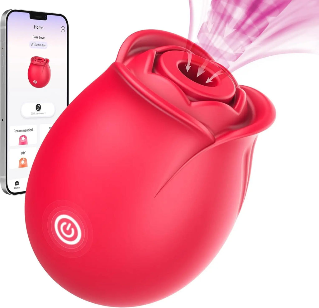 Sex toy rose dildo vibrator - Upgraded adult toys,Belt 5 Suction and vibration modes,Suitable for female clitoral nipples