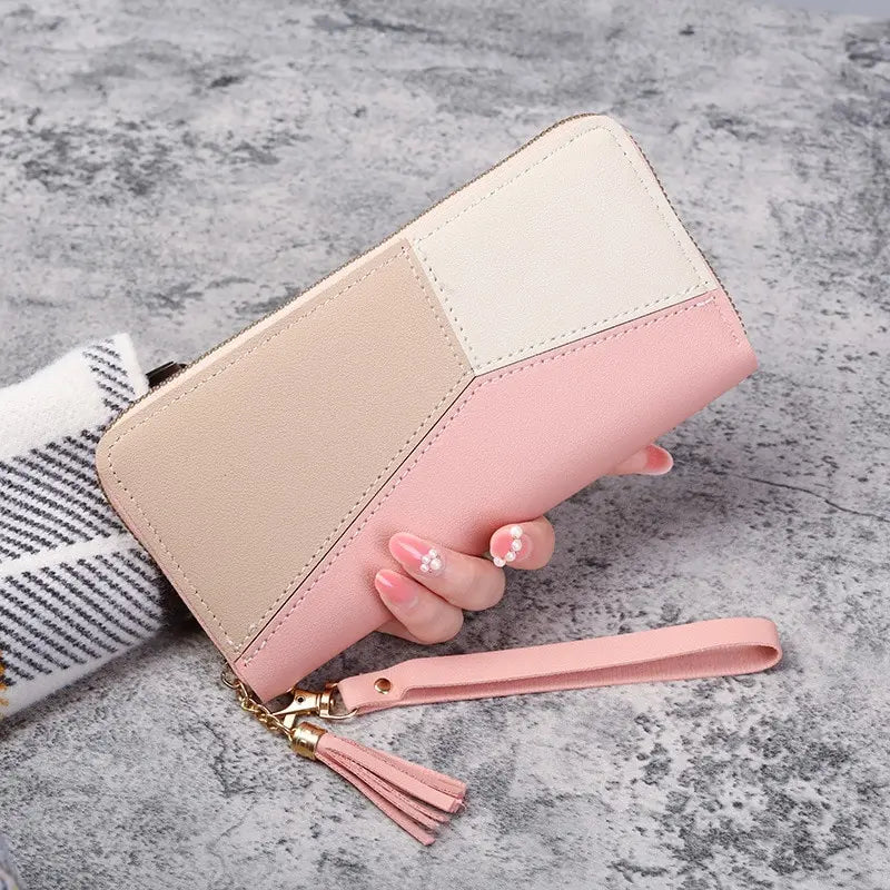 Women's Long PU Leather Zip Card & Coin Wallet