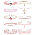 Pink Star, Bow & Bear Lace Choker Necklace