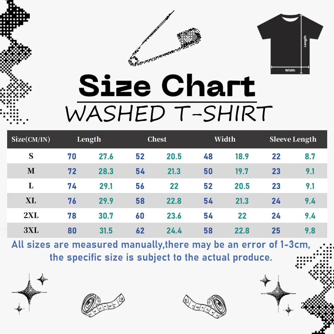 Hunter X Hunter Phantom Troupe Washed T-shirts Anime Hisoka Oversized Print T Shirt Men Women Streetwear Y2k Clothing Cotton Tee