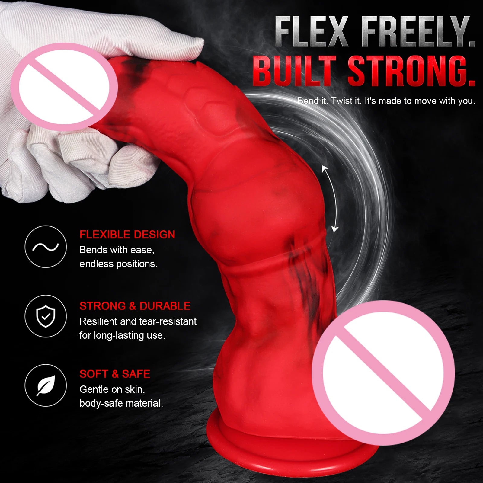 Large Horse Dildo Dog/Wolf Knot Monster Animal Penis Anal Dilator Butt Plug Prostate Massager Masturbator Sex Toys for Adults 18