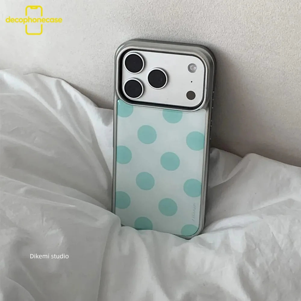 Mint Green Polka Dot Phone Case for iPhone