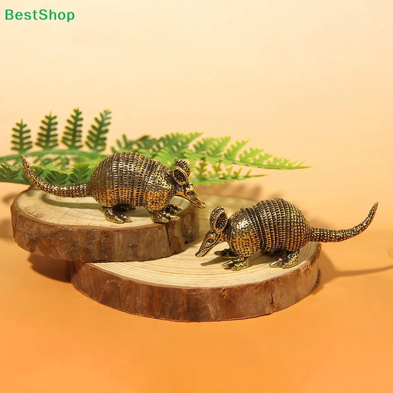 Brass Armadillo Mini Figurine – Vintage Style