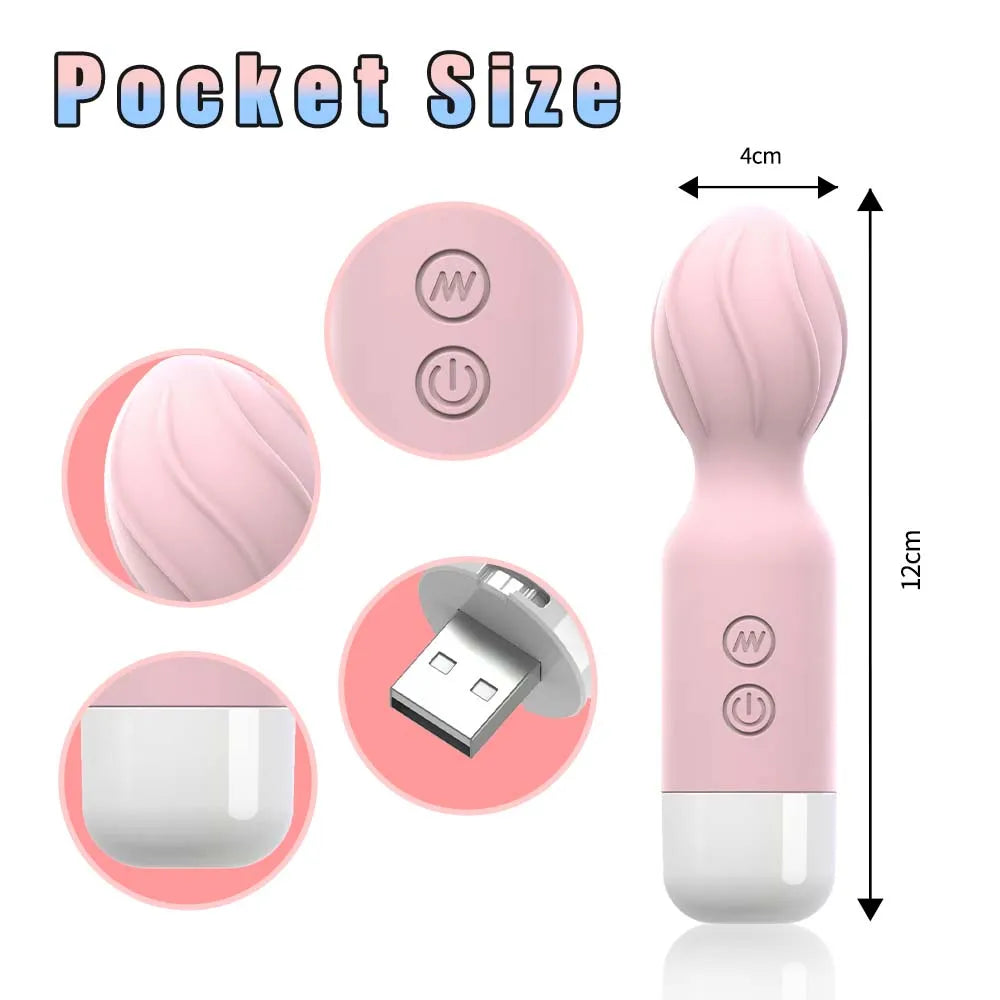 Rechargeable Mini Wand Vibrator – 10 Speeds