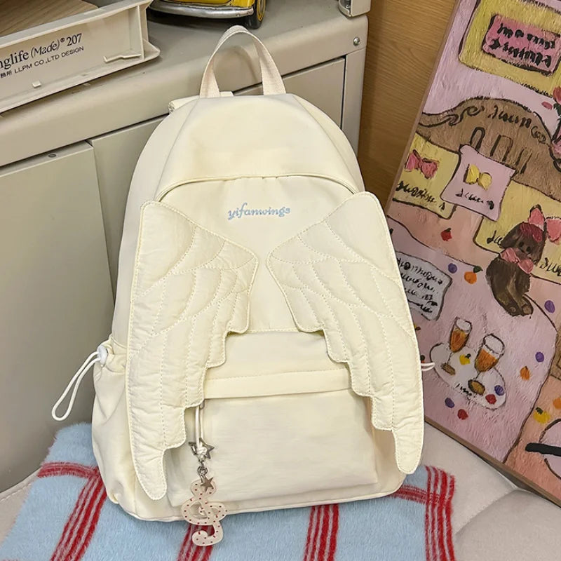 Y2K Angel Wing Canvas Backpack