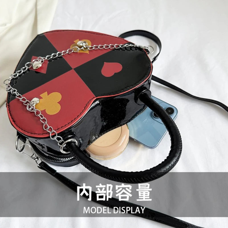 Heart-Shaped Chain Shoulder Bag