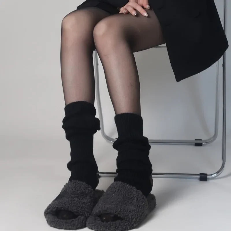 Hollow-Heel Japanese Lolita Knit Leg Warmers