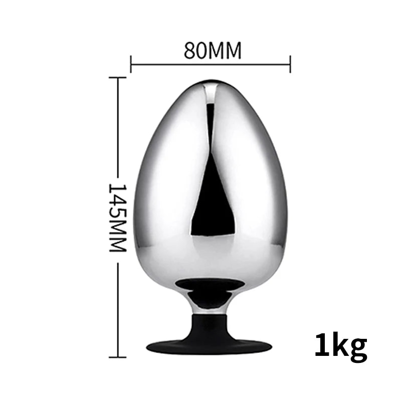 Extra-Large Stainless Steel Hollow Anal Plug