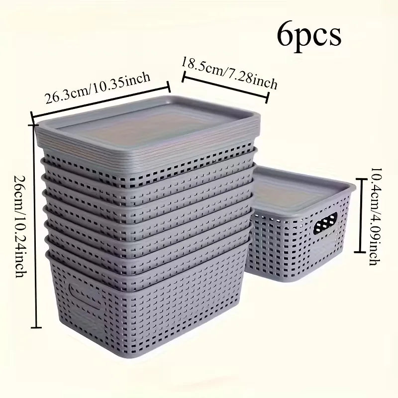 6-Piece Stackable Storage Box Set with Lids
