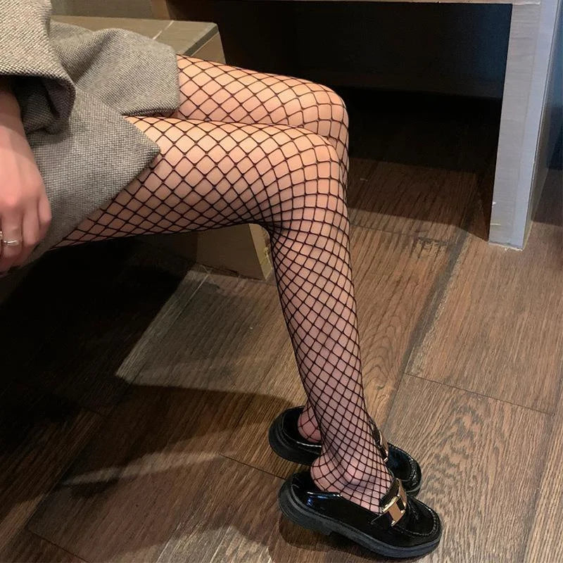 Women Long Sexy Hollow Out Fishnet Stockings Pantyhose Black High Waist Stocking Tights Panty Fishnet Lingerie High Quality
