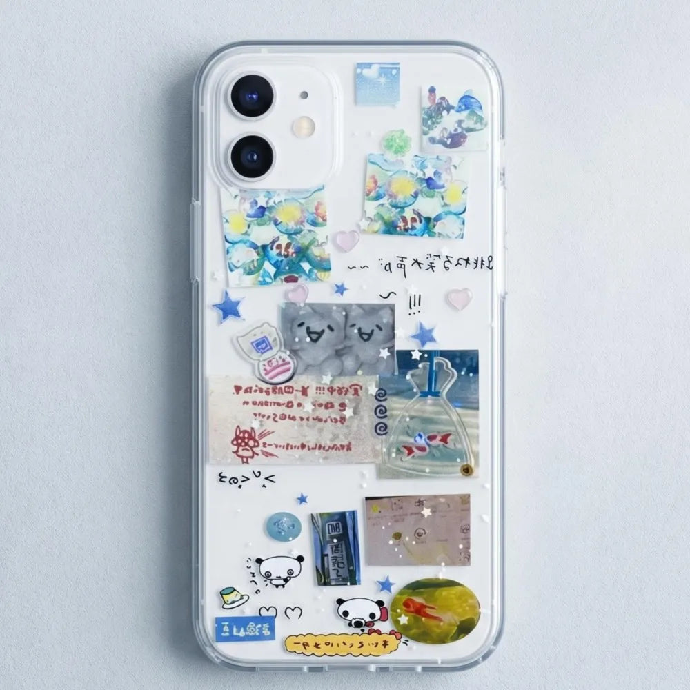 Y2K Graffiti Clear TPU Phone Case for iPhone