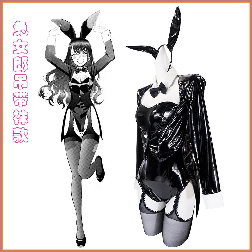 Sexy Bunny Girl Cosplay Set Anime Kitagawa Marin Outfit From My Dress-Up Darling Role Costume with Stockings Party Cosplay Suit