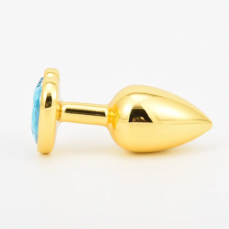 Golden Stainless Steel Crystal Anal Plug – 3 Sizes