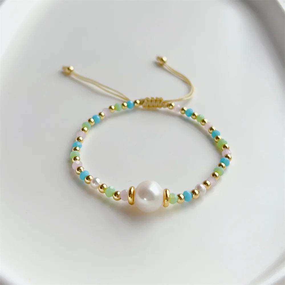 Crystal & Pearl Charm Bracelet
