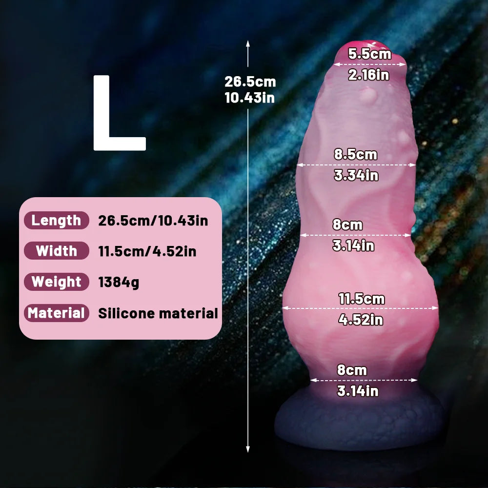 Large Silicone Knotted Dildo & Anal Plug