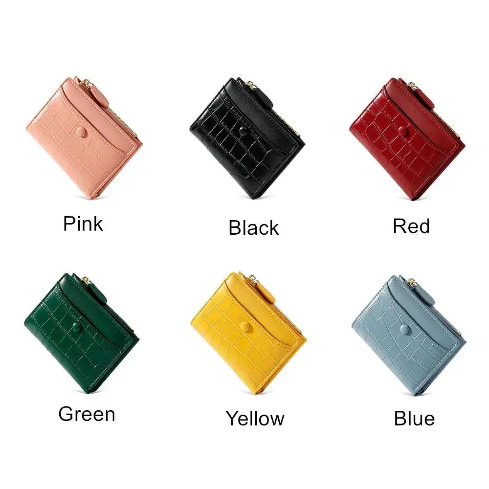 Women Purse Stone Pattern Multi-card Short Small Wallet Fashion Card Holder Ladies Zipper Buckle Coin Purse