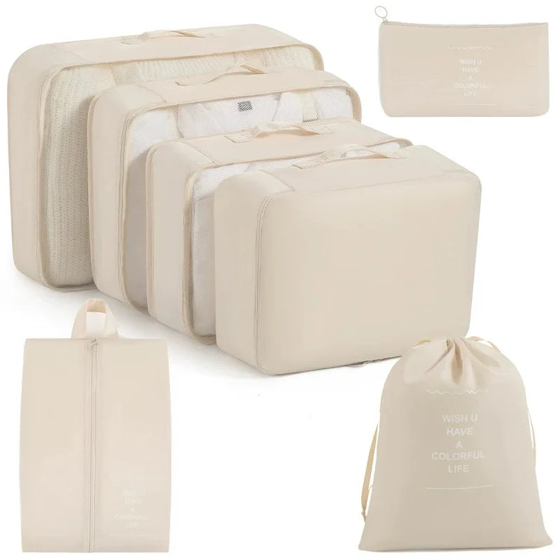 Travel Packing Cube Set for Clothes & Shoes